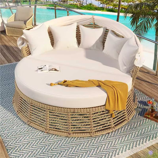 Élanor convertible daybed separated into two outdoor lounge chairs