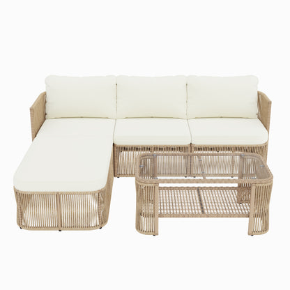 Glass-top coffee table included with the Alba conversation set
